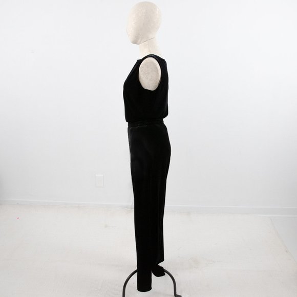 Vintage 90s M Velvet 2-Piece Set Pants Top Black - Picture 6 of 15